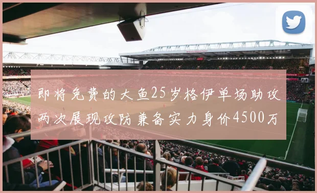 即将免费的大鱼25岁格伊单场助攻两次展现攻防兼备实力身价4500万