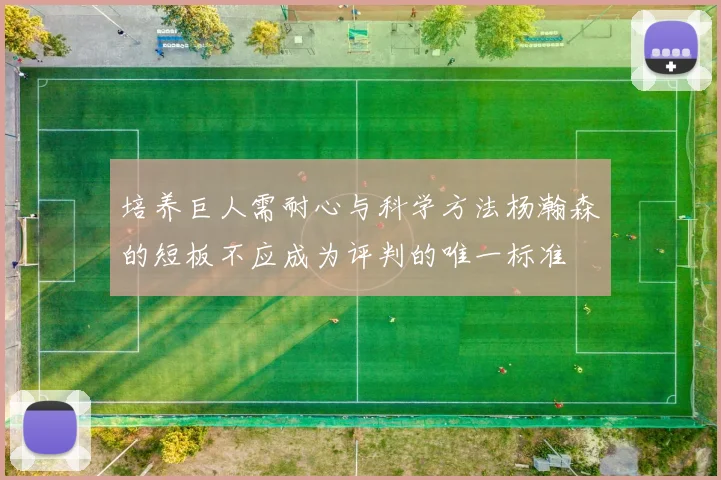 培养巨人需耐心与科学方法杨瀚森的短板不应成为评判的唯一标准